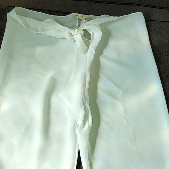 NWOT Merona Semi-sheer white Swim Vacation coverup pants w Waist Tie Medium - Picture 5 of 13